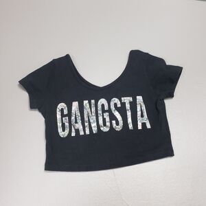 3/$15 forever 21 Gangsta scoop neck short sleeve crop top size small